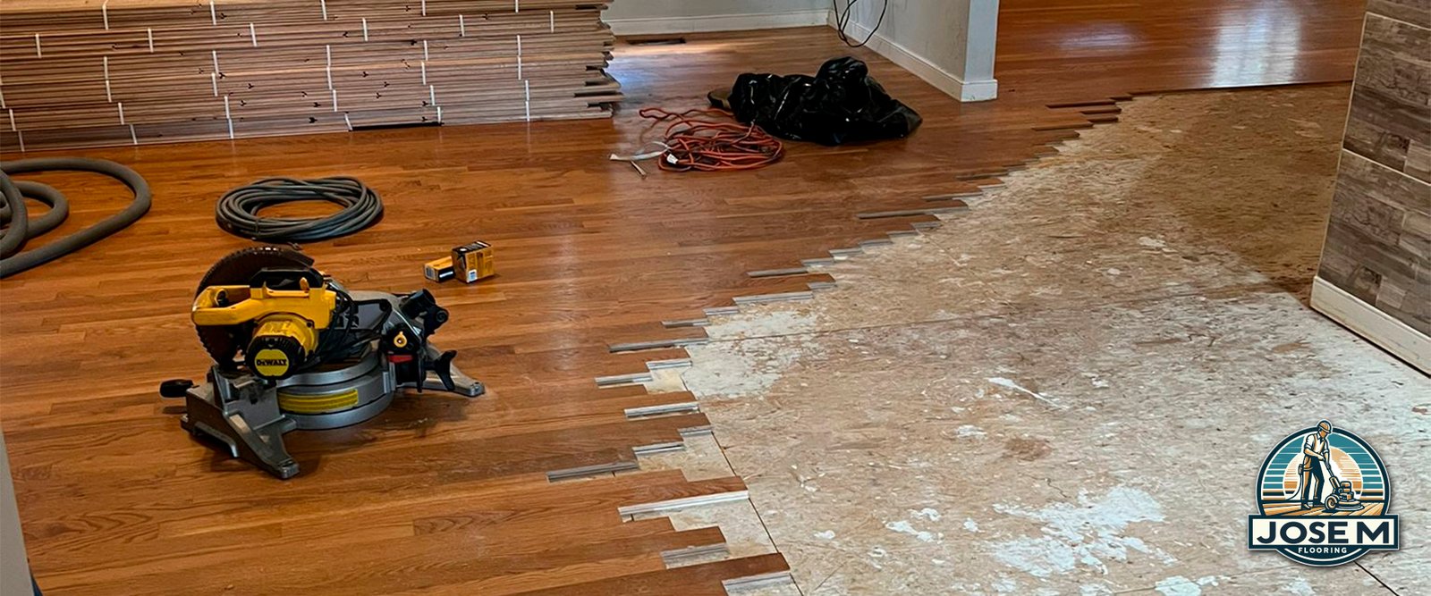 Hardwood Floor Installation in Progress